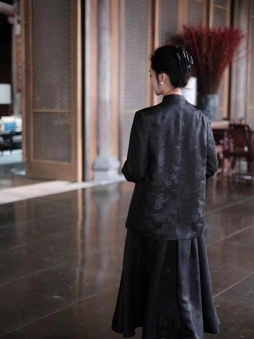 盛唐牡丹 |香云纱斜襟女上衣 商品图1