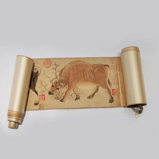 《五牛图》丝绸画卷 商品图3