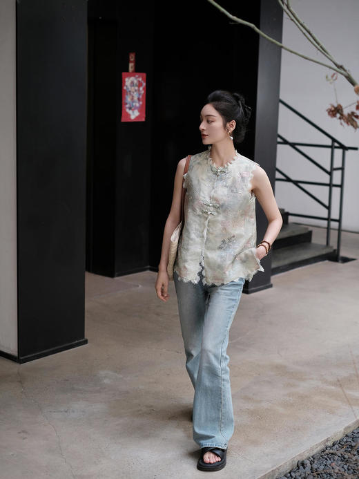 盛唐牡丹|真丝绡如意湖亭蕾丝马甲 商品图10