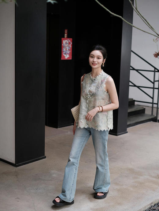 盛唐牡丹|真丝绡如意湖亭蕾丝马甲 商品图12