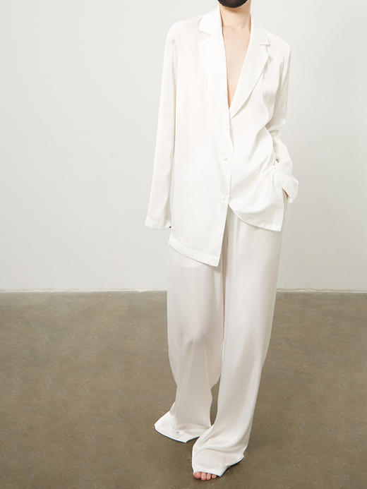 ranyepersonal｜pajamas SET 简约真丝混纺垂感套装  [ BODY23PJS01- 黑0 / 白1 ] 商品图6