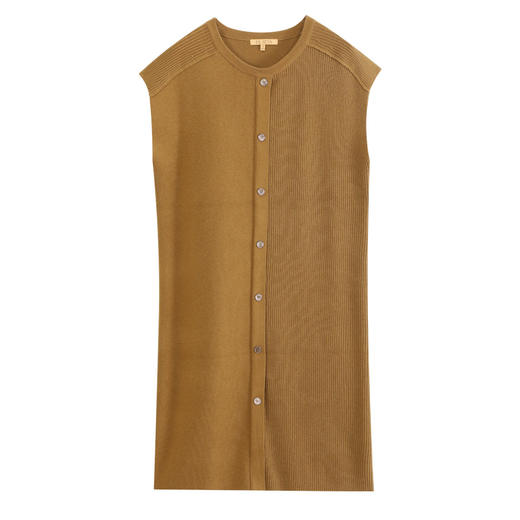 玳莎无袖宽肩毛衣连衣裙2023新款冬季不对称设计感小众中长款裙子  DD35101 商品图4