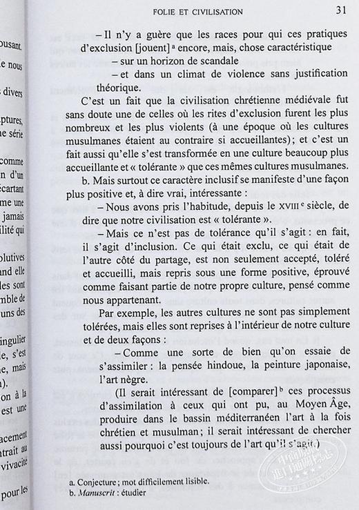 【中商原版】福柯 疯狂 语言与文学 突尼斯 哈达德俱乐部演讲 Folie  langage  litterature 法文原版 Michel Foucault 商品图4