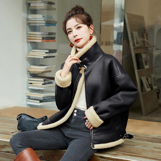 秋冬装新款，皮毛一体外套女HR-MEIQIN9216 商品图8
