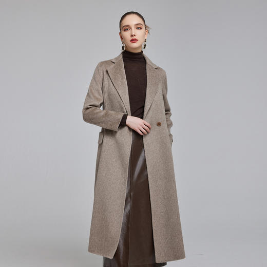 NH927斯尔丽23冬季新款气质时尚收腰修身西装领长款双面呢大衣 商品图0