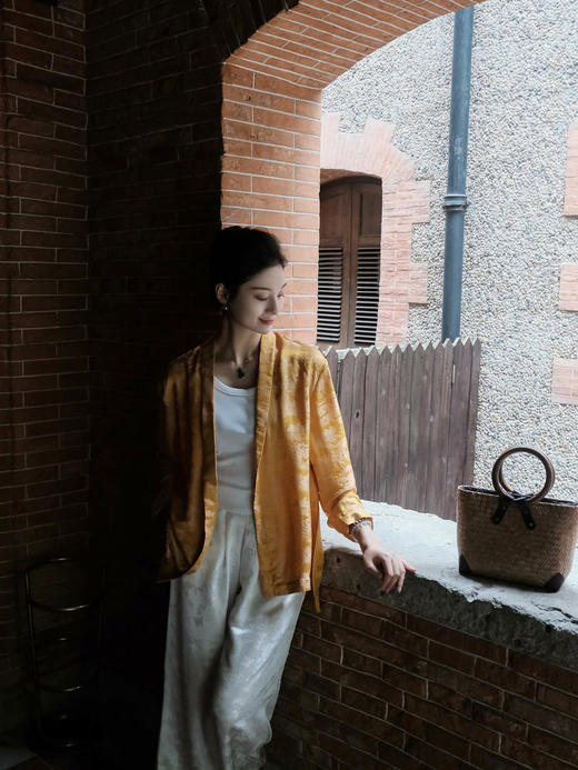 盛唐牡丹 |清明上河图女上衣 皇明黄 商品图4