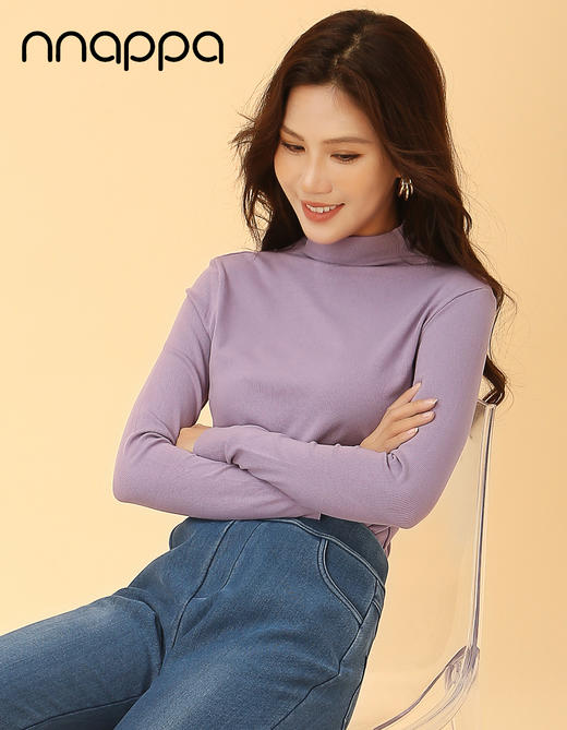 半高领螺纹长袖衫CA7267 商品图2