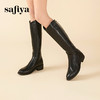 Safiya/索菲娅2023冬季新款显瘦尖头粗跟高筒西部骑士靴 SF34117402 商品缩略图2