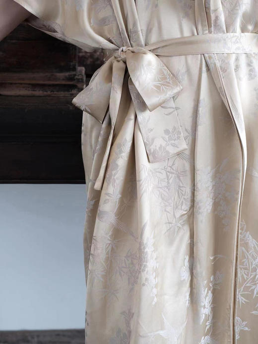 盛唐牡丹 |真丝提花香槟金喜上眉梢连衣裙(配腰带) 商品图5