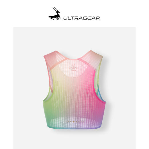 优极UG 女款 “蜻蜓”炫彩短款竞速跑步背心（金标） 商品图2