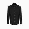 【一】EMPORIO ARMANI 阿玛尼 男士棉质刺绣徽标长袖衬衫 黑色 8N1C09 1NI9Z 0999 商品缩略图0