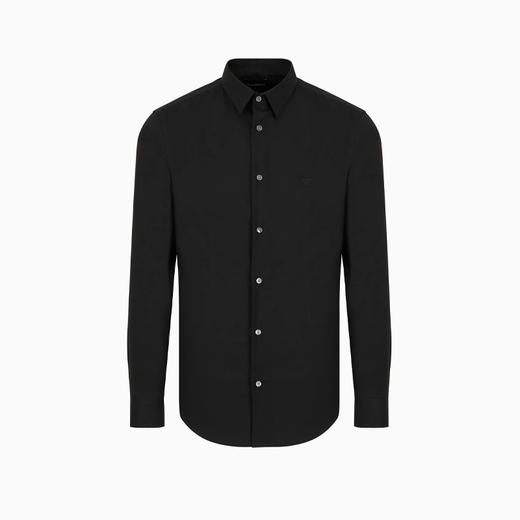 【一】EMPORIO ARMANI 阿玛尼 男士棉质刺绣徽标长袖衬衫 黑色 8N1C09 1NI9Z 0999 商品图0
