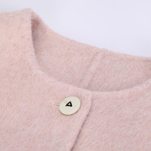 NH933斯尔丽23冬新款圆领小香感立体口袋减龄小个子双面呢羊毛大衣 商品图4