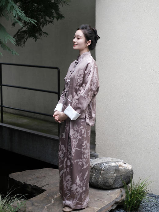 盛唐牡丹 |真丝提花对襟新中式外套 (不夹棉） 商品图12