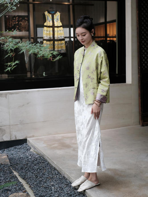 盛唐牡丹 |真丝提花梅兰竹菊外套/可正反两穿 商品图7