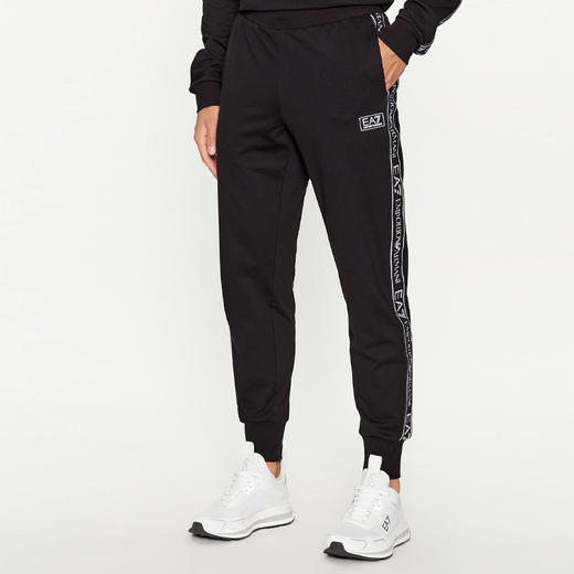 EMPORIO ARMANI EA7 男士棉质字母徽标休闲运动裤 黑色 6RPP54 PJ05Z 1200 商品图0