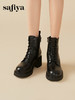 Safiya/索菲娅2023秋冬炸街CHIC百搭厚底粗高跟英伦系带短靴 SF34116116 商品缩略图5