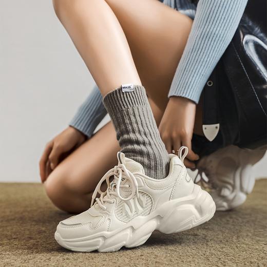 情侣款酷飒机能风反光条厚底老爹鞋复古2023新款高端潮牌鞋子 商品图5