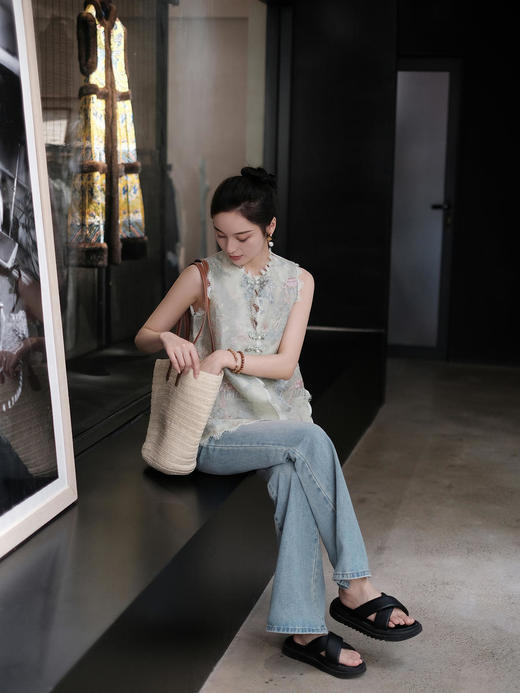 盛唐牡丹|真丝绡如意湖亭蕾丝马甲 商品图8