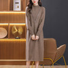 秋冬配大衣的内搭毛衣裙，半高领打底裙长款过膝中长款针织连衣裙CC-101-52379 商品缩略图2