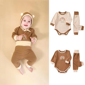 【德绒保暖套装！细腻舒适】婴儿秋冬两件套男女宝宝，冬款秋衣打底包屁衣套装，面料舒适保暖性好，穿着不闷热lm