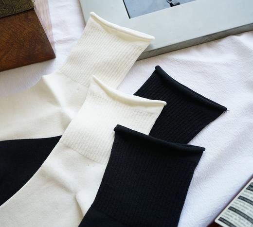 松口条纹桑蚕丝棉女短袜BU34558 商品图1