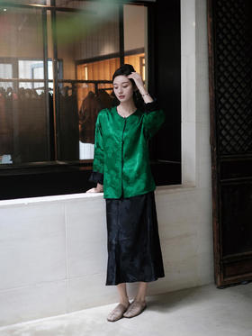 盛唐牡丹 |真丝松鼠葡萄纹半裙