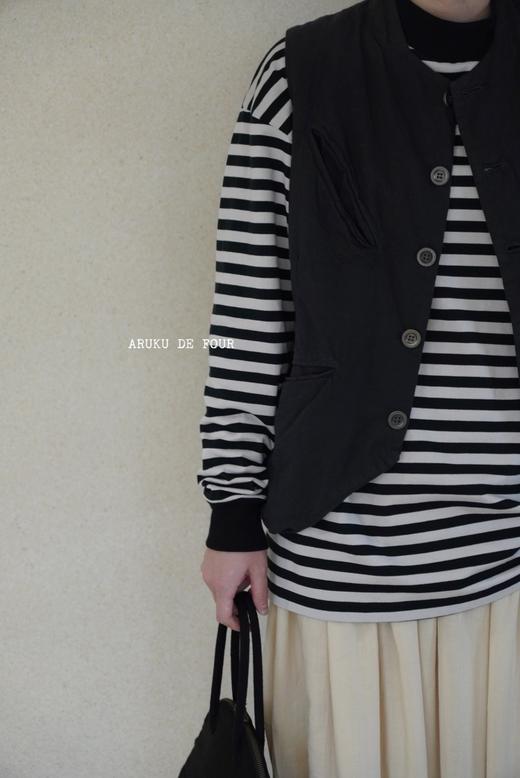 Au garcons炭黑/黑纽扣马甲 商品图3