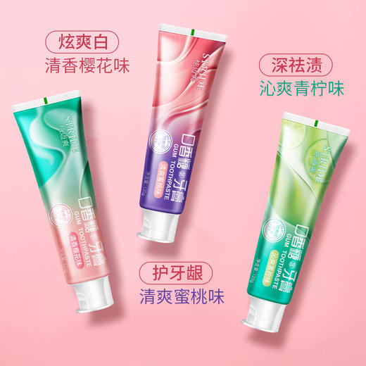 「拍1发3！到手三支」抖音同款口香糖牙膏清新口气去黄去牙渍木糖醇口腔护理牙膏 商品图1