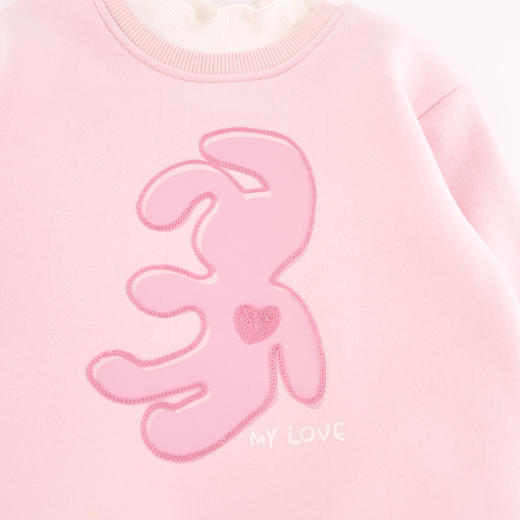 棉果果冬季新品女童半高领套头加绒卫衣M422180423621 商品图2