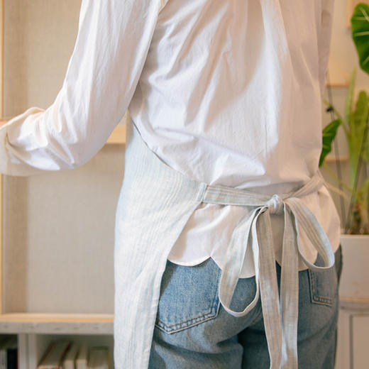 条纹亚麻围裙厨房家用新款超好看围裙 商品图3