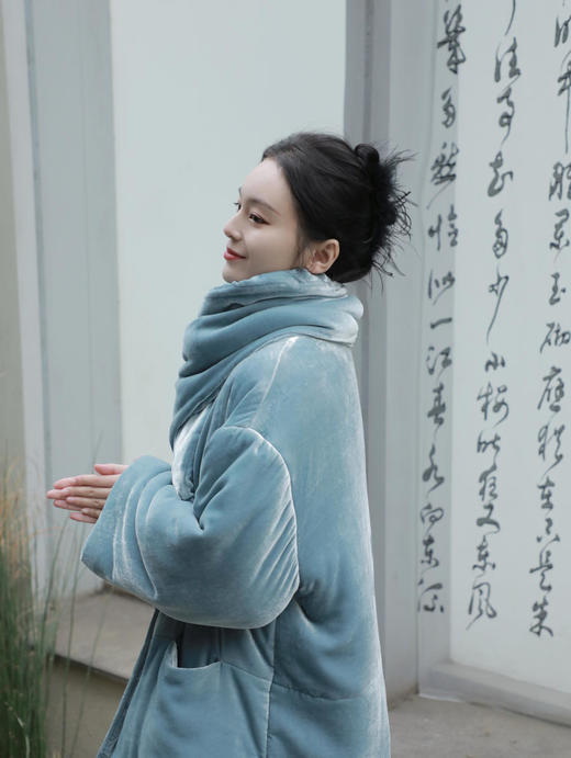 盛唐牡丹 |丝绒夹棉围脖对襟外套 商品图6