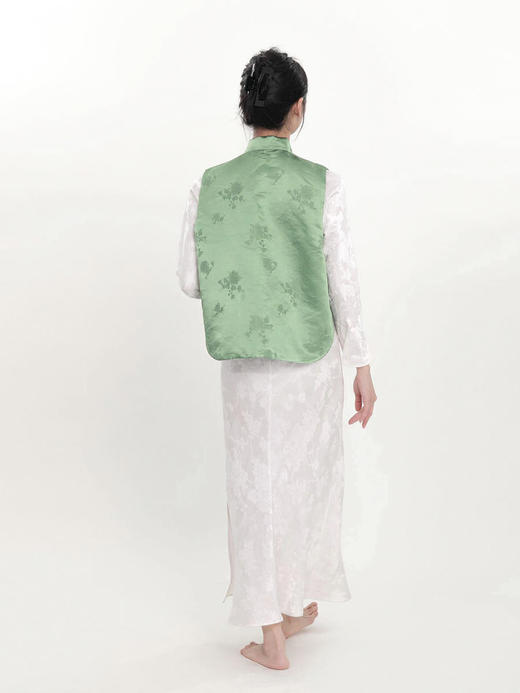 盛唐牡丹 |老工艺花蕾缎真丝马甲正反两穿 商品图4