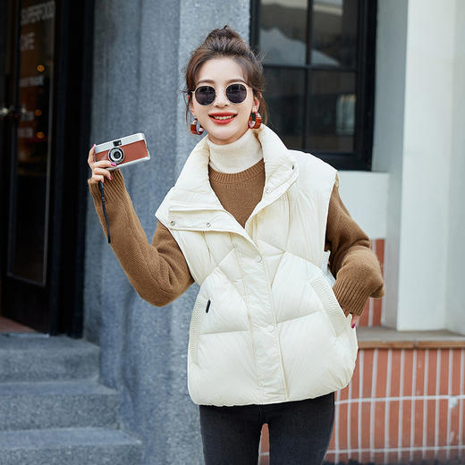 冬季新款，白鸭绒潮流时尚羽绒马甲外套女HR-MEIQIN9217 商品图4