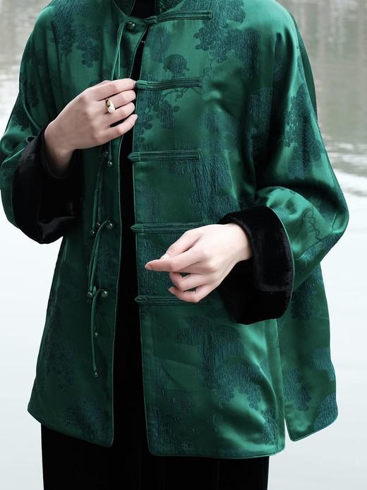 盛唐牡丹 |双面松鼠葡萄纹女外套/丝绒正反两穿 (不夹棉) 商品图3