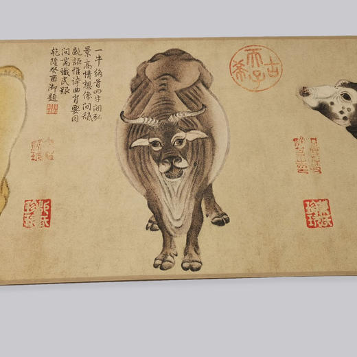 《五牛图》丝绸画卷 商品图4