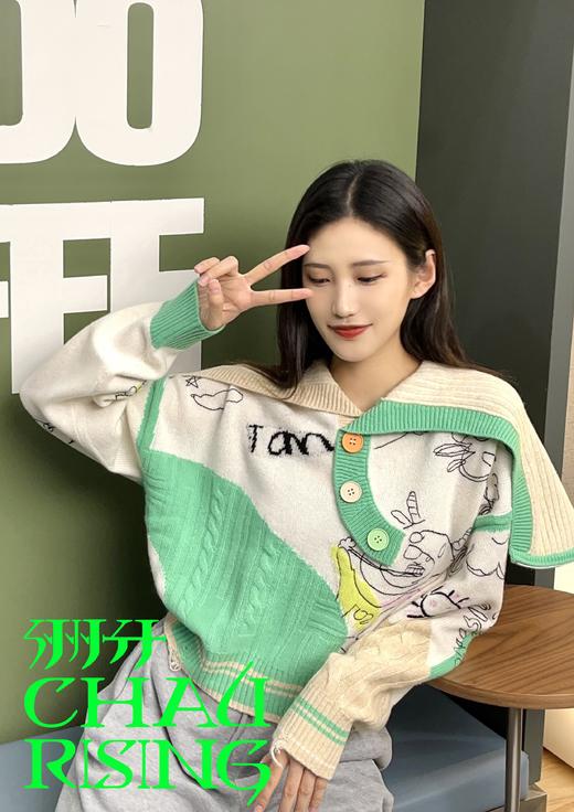 刺绣羊毛连帽衫 商品图0