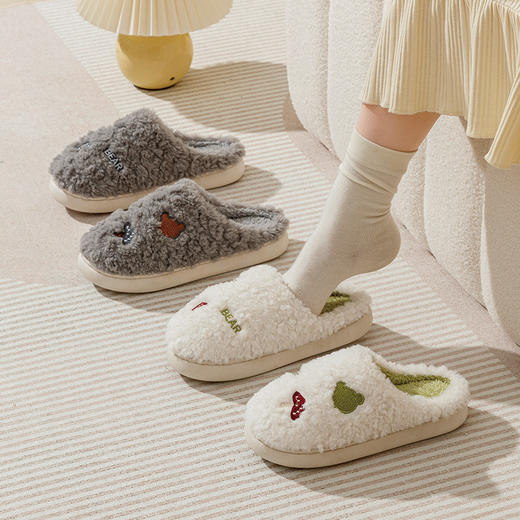 【萌趣美学❗️可可爱爱棉拖鞋】柔软防滑保暖，秋冬季棉拖鞋❗️舒适厚底、防滑保暖。女情侣室内家居家用防滑厚底保暖月子踩屎感毛毛绒男，月子情侣室内棉拖父亲节礼物新年礼盒年货礼盒 商品图0