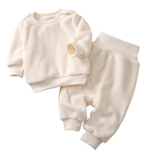 【法兰绒套装！加绒保暖】儿童套装秋冬季婴幼儿保暖，家居服宝宝百搭睡衣，亲肤保暖 柔暖 舒适 细密绒毛 给宝宝温暖般的呵护lm 商品图8