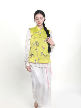 微瑕秒杀| 盛唐牡丹|双面穿如意葫芦纹斜襟马甲[特价品]](特殊商品不退不换)