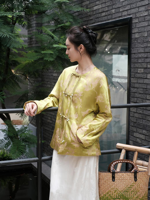 微瑕秒杀| 盛唐牡丹 |芙蓉翠鸟真丝外套(夹棉) [特价品](特殊商品不退不换) 商品图8