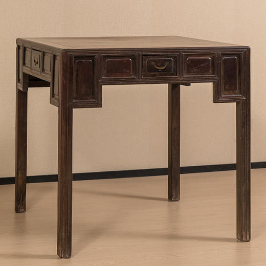 清 红木带屉四面平方桌 商品图4