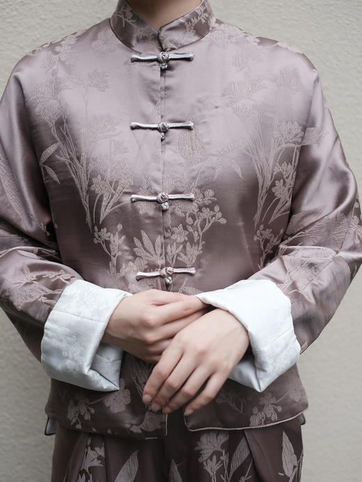 盛唐牡丹 |真丝提花对襟新中式外套 (不夹棉） 商品图2