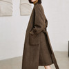 玳莎驼绒双面呢长大衣女士2023年新款收腰宽松圆领插肩长毛外套  DD39301 商品缩略图3