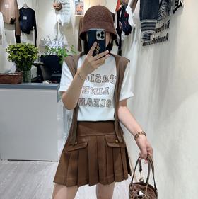 女绣花字母短袖T9955