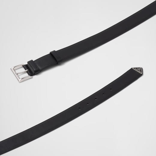 PRADA 普拉达 女士皮革金属珐琅三角徽标腰带 黑色 1CC545 8NQ F0002 商品图2