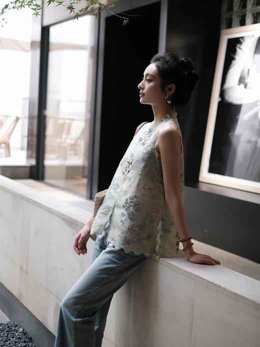 盛唐牡丹|真丝绡如意湖亭蕾丝马甲 商品图13