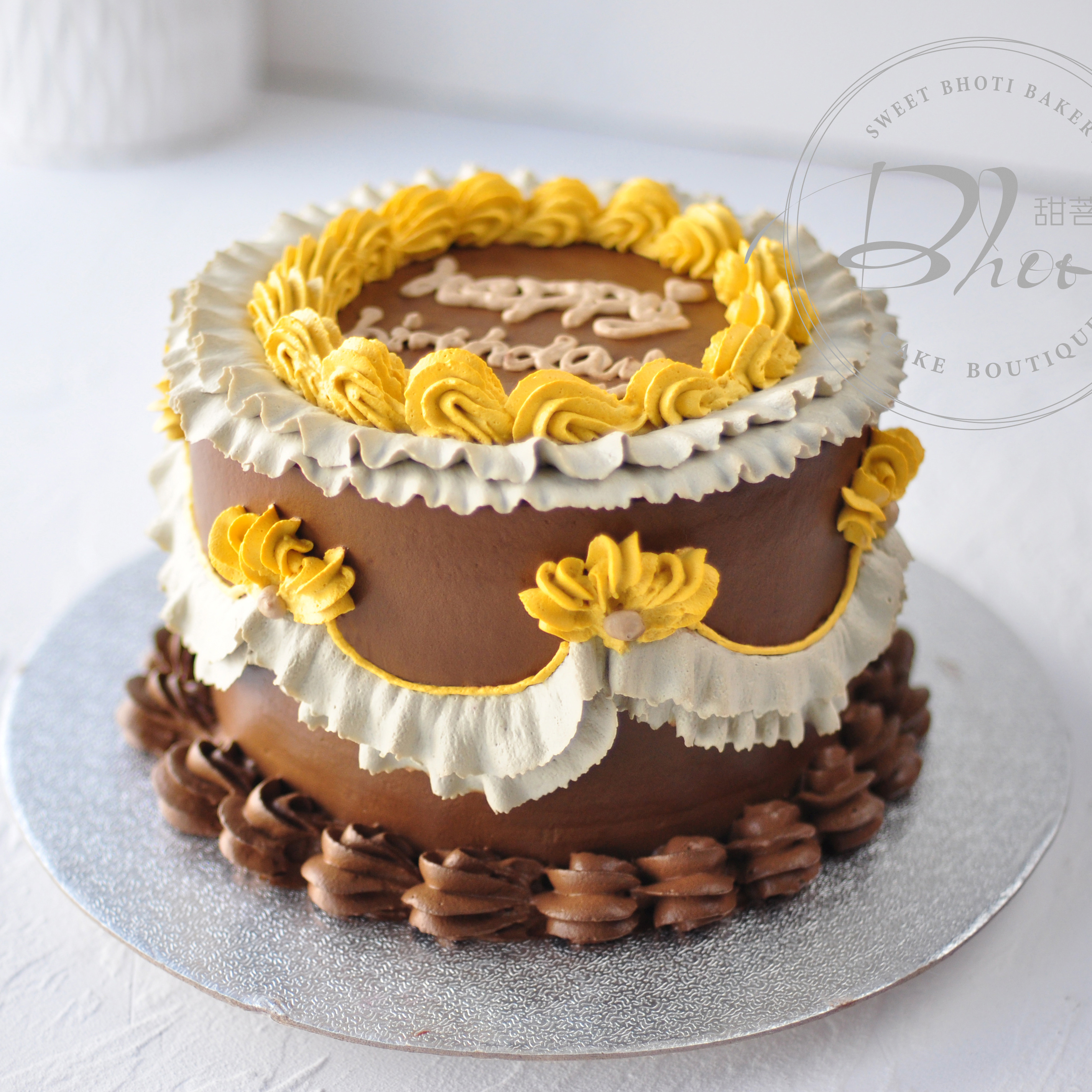 动物性淡奶油系列（复古系列）英国进口纯动物奶油生日蛋糕0051【加高款】