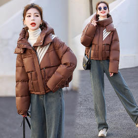 羽绒服女短款冬季新款，今年流行小个子加厚白鸭绒连帽外套HR-YAX2386