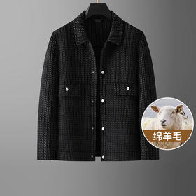 【羊毛呢】【新款DPX】大依优型大码羊毛双面呢外套加肥加大肥佬休闲上衣男士胖子时尚